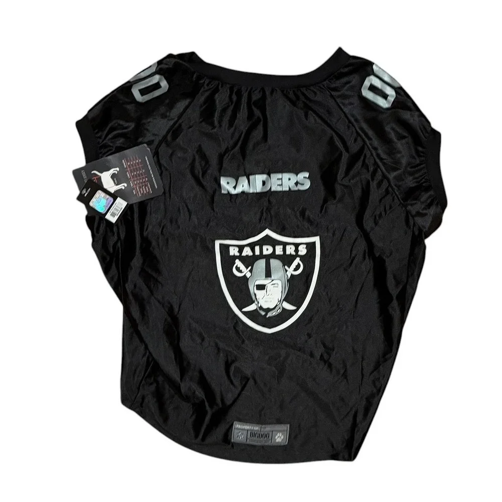 NFL Las Vegas Raiders Dog Jersey Black Pet Apparel Large Big Dog Large NWT